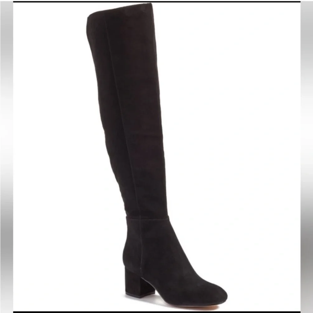 Black suede leather over the knee boots - halogen - 9.5 - Picture 1 of 7